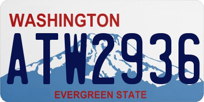 WA license plate ATW2936