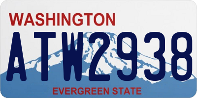 WA license plate ATW2938