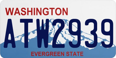 WA license plate ATW2939