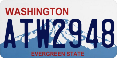 WA license plate ATW2948