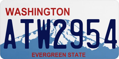WA license plate ATW2954