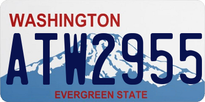 WA license plate ATW2955