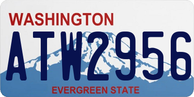 WA license plate ATW2956