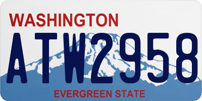 WA license plate ATW2958