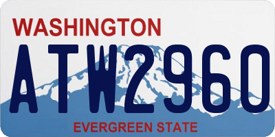 WA license plate ATW2960