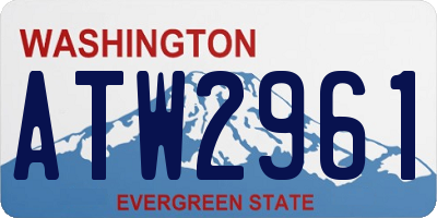 WA license plate ATW2961