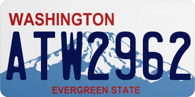 WA license plate ATW2962