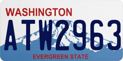 WA license plate ATW2963