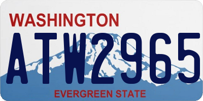 WA license plate ATW2965