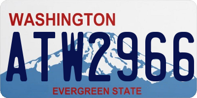 WA license plate ATW2966