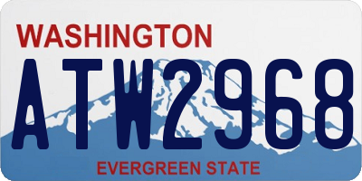 WA license plate ATW2968