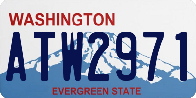WA license plate ATW2971