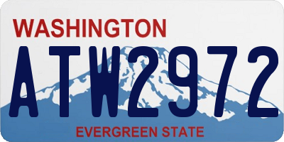 WA license plate ATW2972