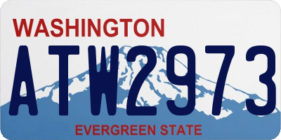 WA license plate ATW2973