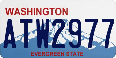WA license plate ATW2977
