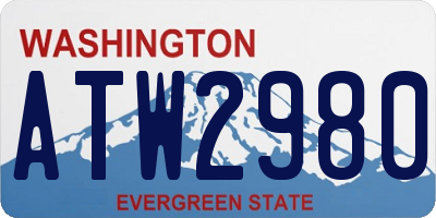 WA license plate ATW2980