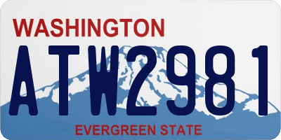 WA license plate ATW2981