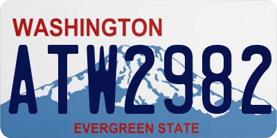 WA license plate ATW2982