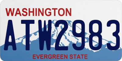 WA license plate ATW2983