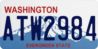 WA license plate ATW2984