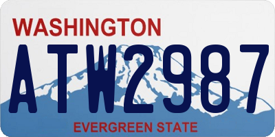 WA license plate ATW2987