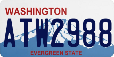 WA license plate ATW2988