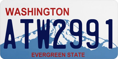 WA license plate ATW2991
