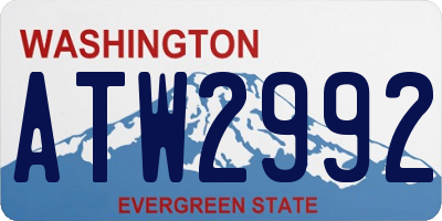 WA license plate ATW2992