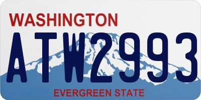 WA license plate ATW2993