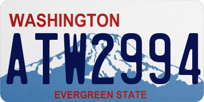 WA license plate ATW2994
