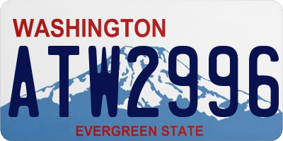 WA license plate ATW2996