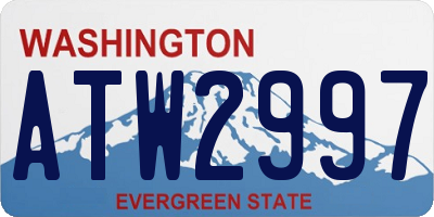 WA license plate ATW2997