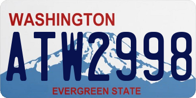 WA license plate ATW2998