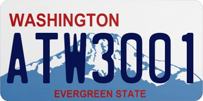 WA license plate ATW3001
