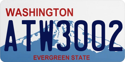 WA license plate ATW3002