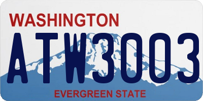 WA license plate ATW3003