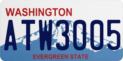 WA license plate ATW3005