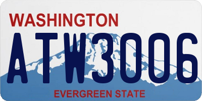 WA license plate ATW3006