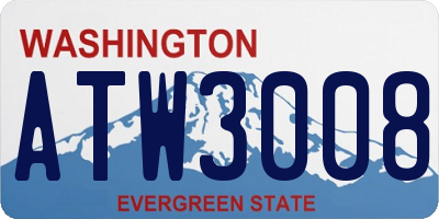 WA license plate ATW3008