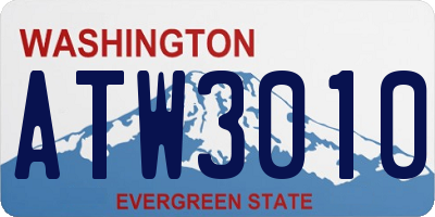 WA license plate ATW3010