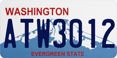 WA license plate ATW3012