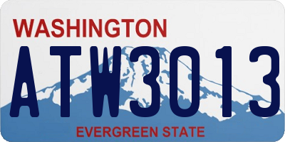 WA license plate ATW3013