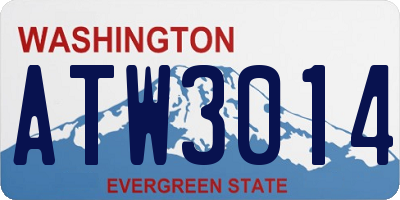 WA license plate ATW3014