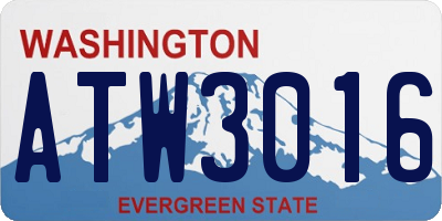 WA license plate ATW3016