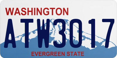 WA license plate ATW3017