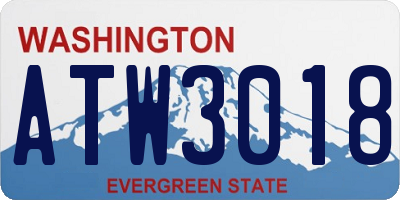 WA license plate ATW3018
