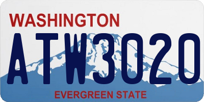 WA license plate ATW3020