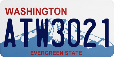 WA license plate ATW3021