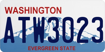 WA license plate ATW3023