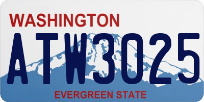 WA license plate ATW3025
